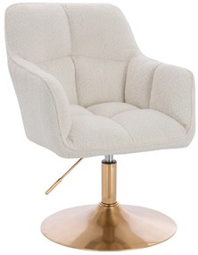 HR550N Scaun Crem Boucle cu Bază Aurie