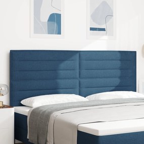 vidaXL Tăblie Design Linii Albăstrui 200 cm Țesătură