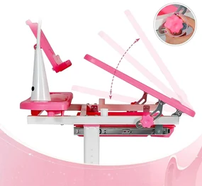 Birou multifunctional copii, inaltime reglabila, roz