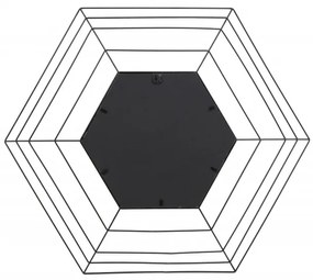 Oglinda hexagonala cu rama din metal aurie Romeo, 1.5cm (L / D) x 69cm (W) x 79.5cm (H)