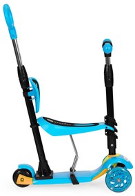 Scuter cu trei roți cu roți Led 3 în 1 albastru