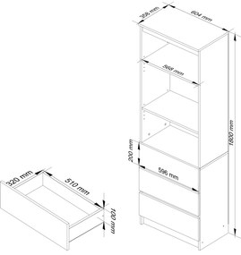 Raft Ravindra (alb + grafit lucios ). 1068890