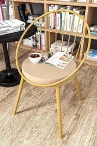Scaun metal, Dining Homs, auriu, 76 x 62 cm,30450