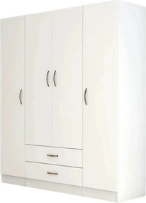 Dulap GRD0601, alb, PAL melaminat, cu 4 usi si 2 sertare, 160x47x182 c