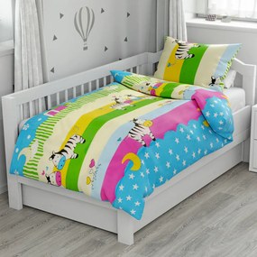 Lenjerii din bumbac pentru patut multicolor, ZEBRAS IN LOVE