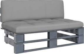 vidaXL Canapea grădină din paleți de mijloc gri lemn pin impregnat