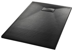 144781 vidaXL Cădiță de duș, negru, 100 x 80 cm, SMC