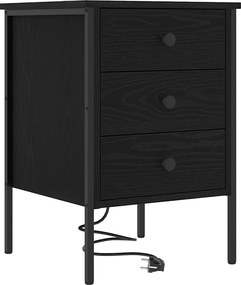 vidaXL Dulap de noapte Stejar Negru 42 x 41 x 61 cm Lemn compozit