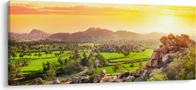 Tablou cu valea Hampi în India (120x50 cm)