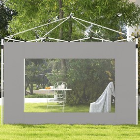 Outsunny Set de 2 laterale de cort, barnum 295x195 cm, Panouri de schimb din material pentru pergolă de 6x3 sau 3x3 m, gri | Aosom Romania