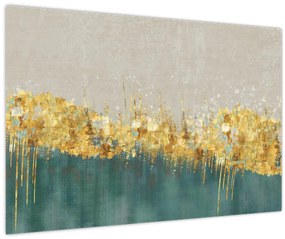 Tablou - Textura cu decor auriu (90x60 cm)