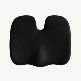 Perna ortopedica sezut memory foam cu strat gel cooling detasabil, husa catifea, Negru