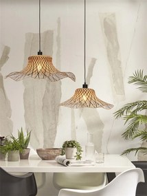 Lustra suspendata din bambus Ibiza L 65cm, natur/ negru