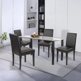 Set de masă Cadiz 4+1 negru-negru