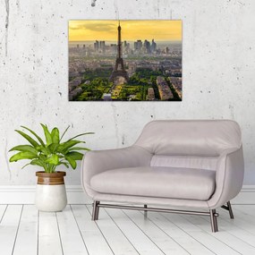 Tablou pe sticlă - Panorama Parisului (70x50 cm)
