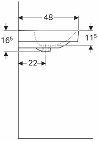 Lavoar pe mobilier Geberit Smyle Square 75 cm