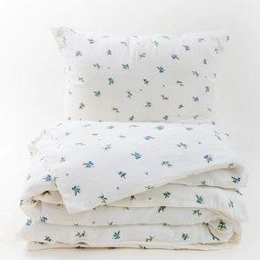 Lenjerie de pat din muselină Matex Afine, 140 x 200 cm, 70 x 90 cm