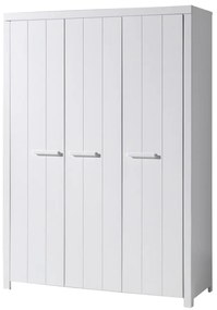 Set Mobilier Cameră Copii ERIK: Pat 90x200 cm, Dulap 3 Uși, Birou, Noptieră și Sertar, Alb – Vipack
