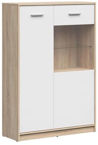 Vitrină Nepo Plus 24 (Stejar sodoma + Alb) . 1100783