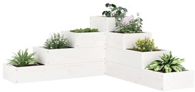 vidaXL Jardinieră grădină 4 niveluri, alb 80,5x79x36 cm lemn masiv pin