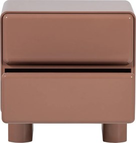 Noptieră roz cu aspect lucios Lustra – WOOOD