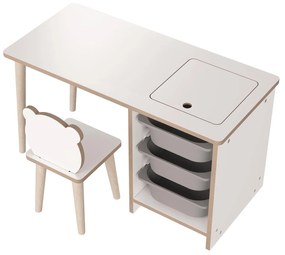 Măsuță pentru copii cu scaun Sonka 1 (alb + gri). 1124227