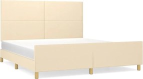 vidaXL Cadru de pat fără saltea, crem, 180x200 cm, textil
