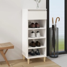 Pantofar, alb extralucios, 40x36x105 cm, lemn compozit 1, Alb foarte lucios