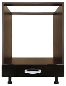Corp pentru cuptor incorporabil cu sertar Zebra, wenge/negru lucios, fara blat, 60 x 82 x 57 cm