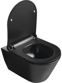 Sapho - Capac WC AVVA SLIM cu închidere lentă, negru mat