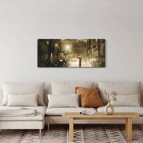 Tablou - Femeie într-o noapte ploioasă (120x50 cm)