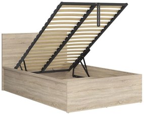 Pat de o persoană 120 cm Tetrix 6 (stejar sonoma) (cu somieră) (cu sp. depozitare). 1098486