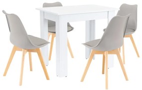 Set de masă Amina 4+1 gri-alb