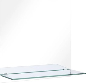 vidaXL Oglindă de perete cu raft, 60 x 60 cm, sticlă securizată