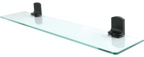Etajeră de perete din sticlă Spirella Taku 60 cm,negru mat
