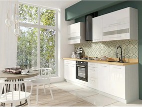 Set bucatarie CREATIVA A, carcasa andersen/fronturi alb lucios, PAL, 2