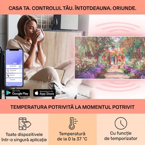 Klarstein Wonderwall Air Art Smart, încălzitor cu infraroșu, 120 x 60 cm, 700 W, aplicație, aleea din grădină