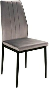 Scaun ATOM, gri/negru, stofa catifelata/metal, 44x39x93 cm