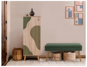 Mobilier hol Beside 24 (stejar sonoma + verde). 1093988