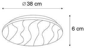 Plafoniera albă 38 cm cu LED inclus cu telecomandă - Damla