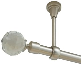 Galerie simpla prindere tavan fara inele kula crystal 19 mm crom mat (Alege marime: 240 cm)