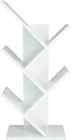 Biblioteca pentru masa cu 5 rafturi ZIGZAG, alb