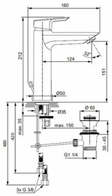 Baterie lavoar Ideal Standard Tesi Grande