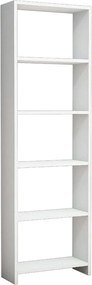 Biblioteca NEW, alb, PAL melaminat, 50x20x160 cm