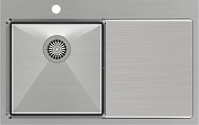 Chiuveta inox incastrata Quadron Unique Russel 111 inox periat 78x48 cm stanga