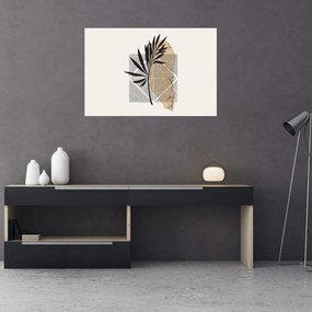 Tablou - Abstracție cu frunze tropicale N⁰1 (90x60 cm)