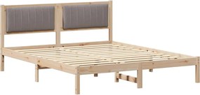 vidaXL Cadru de pat cu tăblie tapițată Gri taupe 160 x 200 cm