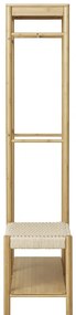Dulap de haine Amber cu scaun din răchită, bambus, natural