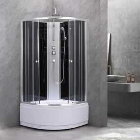 Cabină de duș Karolino 90 neagră cu tavă adâncă