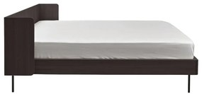 Pat matrimonial negru cu aspect de lemn de stejar 180x200 cm Wrap – Bonami Selection